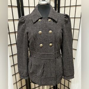 Pink Envelope Black and Pink DOUBLE BREASTED PEA COAT, WOMEN SIZE L